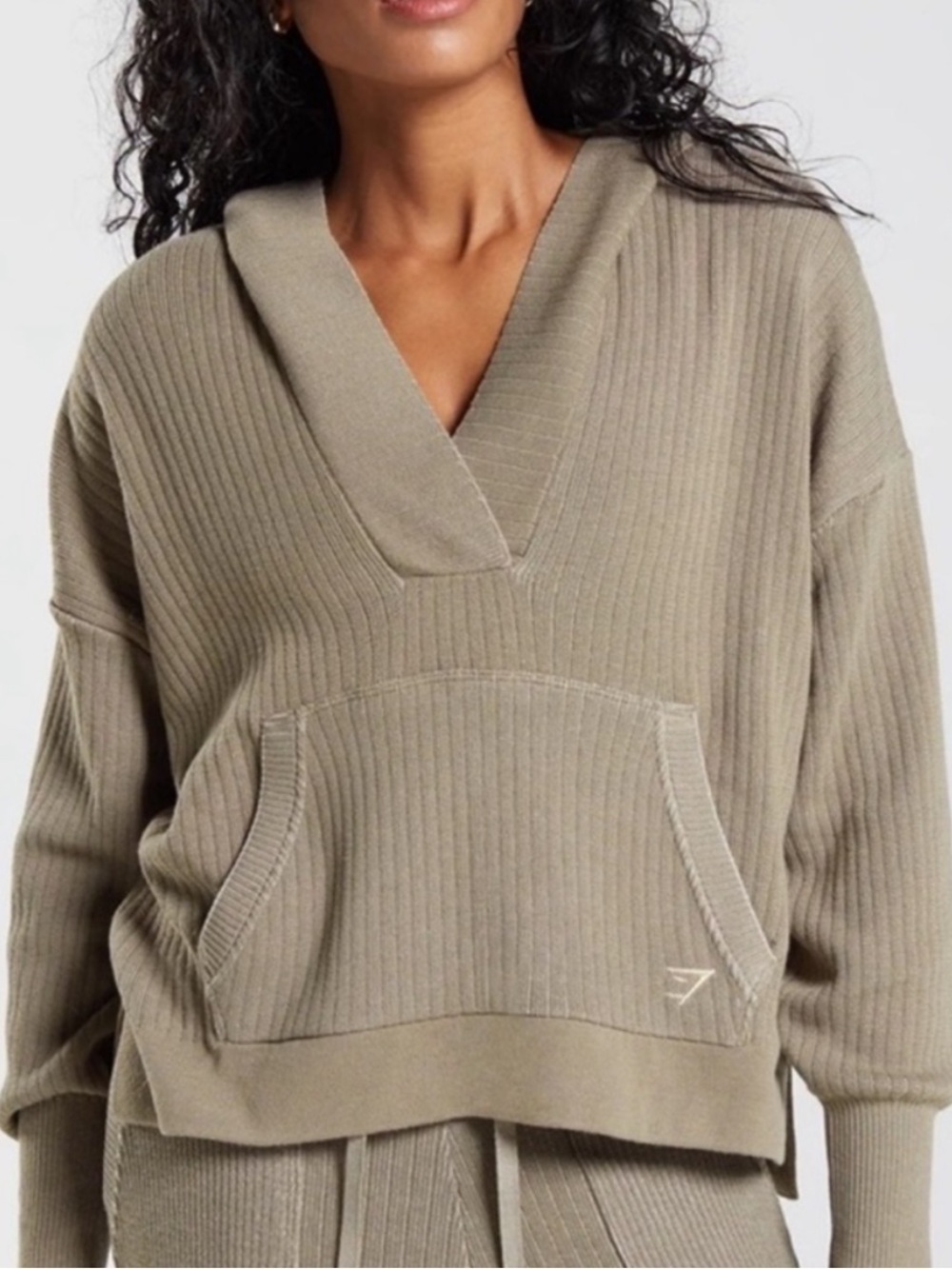 Gymshark Knitwear V-Neck Hoodie